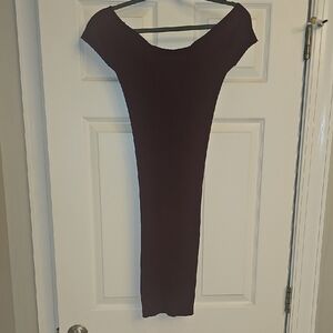 Source Unknown Deep Purple Midi Dress